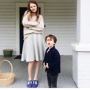 New! AVA & LU 6 Mint Speckled Skirt Soft A-Line Tee Skirt